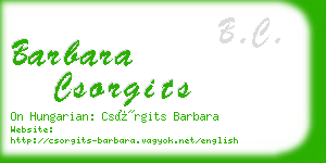 barbara csorgits business card